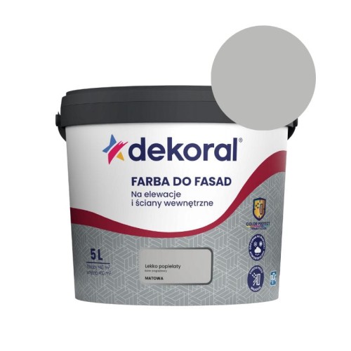 DEKORAL Farba akrylowa do fasad lekko popielaty 5L