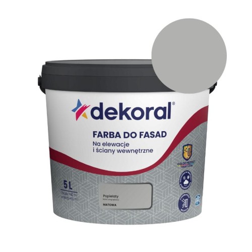 DEKORAL Farba akrylowa do fasad popielaty 5L