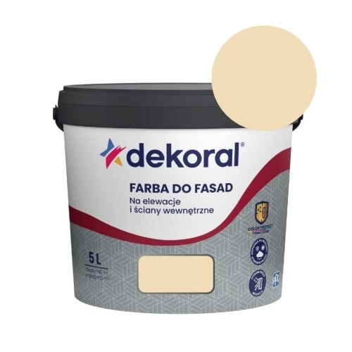 DEKORAL Farba akrylowa do fasad kremowy 5L