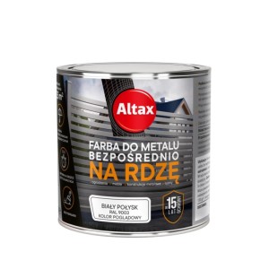 ALTAX Farba do metalu na rdzę 0,25L biały połysk 