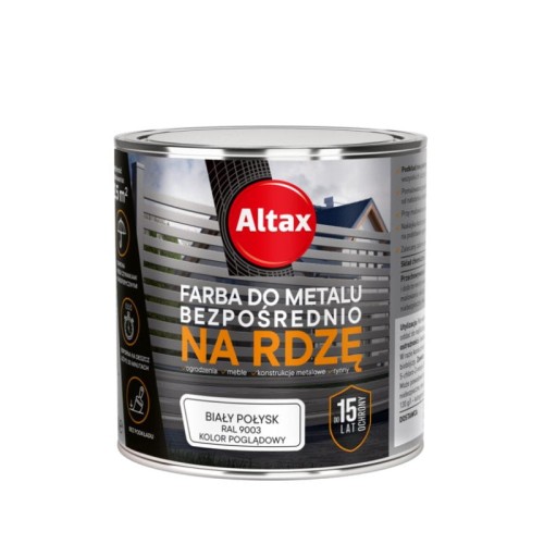 ALTAX Farba do metalu na rdzę 0,25L biały połysk