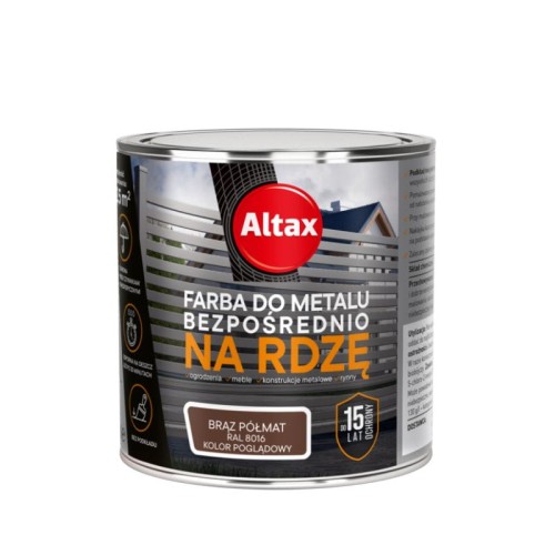 ALTAX Farba do metalu na rdzę 0,25L brązowy półmat