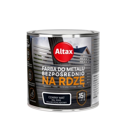ALTAX Farba do metalu na rdzę 0,25L czarny mat
