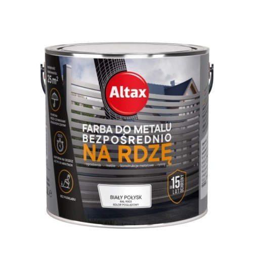ALTAX Farba do metalu na rdzę 2,5L biały połysk