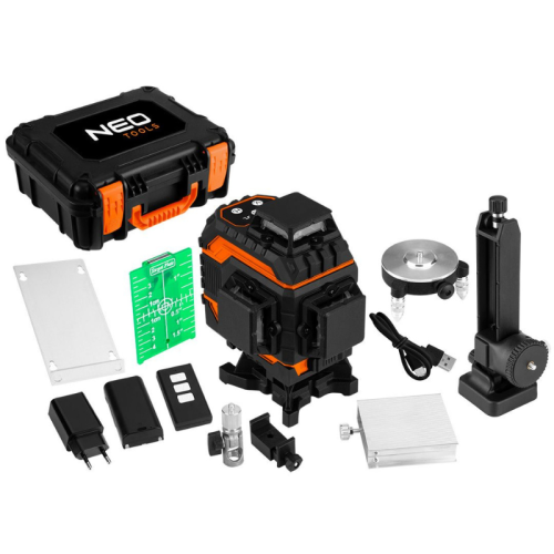 NEO TOOLS Laser krzyżowy 3D 16 linii zielony + zestaw akcesoriów