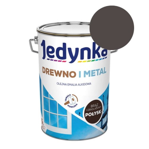 JEDYNKA Emalia Drewno i Metal brąz czekoladowy połysk 5L