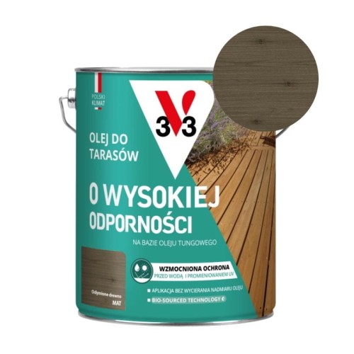 V33 Olej do tarasów o wysokiej odporności odymione drewno 4,5L