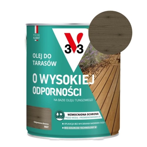 V33 Olej do tarasów o wysokiej odporności odymione drewno 2,5L