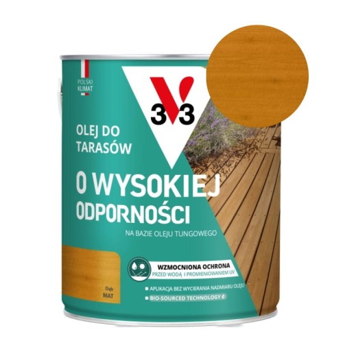 V33 Olej do tarasów o wysokiej odporności dąb 2,5L