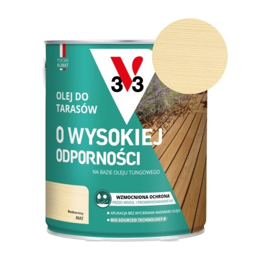 V33 Olej do tarasów o wysokiej odporności bezbarwny 2,5L