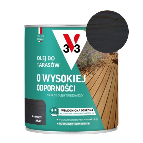 V33 Olej do tarasów o wysokiej odporności antracyt 0,75L