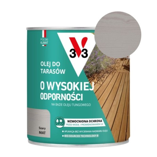 V33 Olej do tarasów o wysokiej odporności szary 0,75L