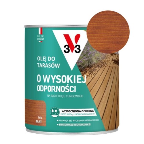 V33 Olej do tarasów o wysokiej odporności tek 0,75L