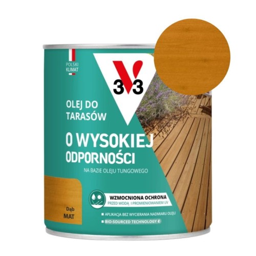 V33 Olej do tarasów o wysokiej odporności dąb 0,75L