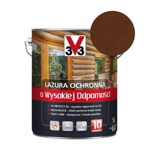 V33 Lazura ochronna o wysokiej odporności dąb złocisty 5L