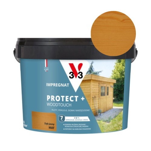 V33 Impregnat PROTECT+ dąb jasny 9L