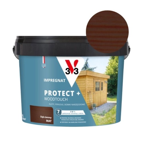 V33 Impregnat PROTECT+ dąb ciemny 9L
