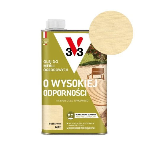 V33 Olej do mebli ogrodowych o wysokiej odporności bezbarwny 0,5L