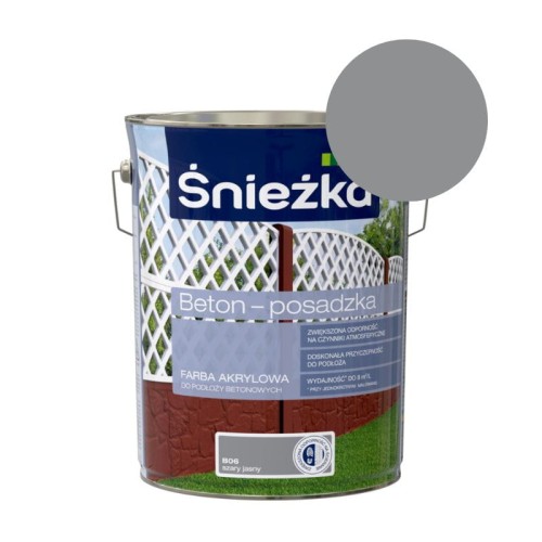 ŚNIEŻKA Farba akrylowa Beton Posadzka szara jasna 5L