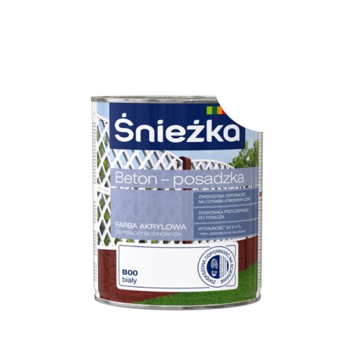 ŚNIEŻKA Farba akrylowa Beton Posadzka biała 0,8L