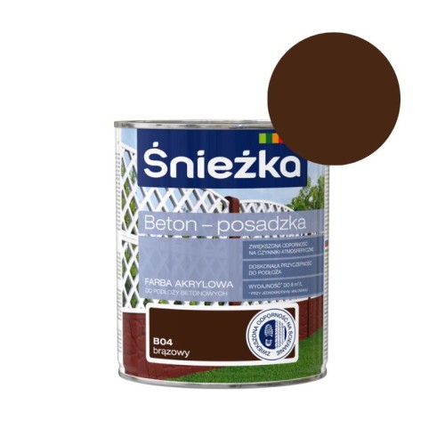 ŚNIEŻKA Farba akrylowa Beton Posadzka brązowa 0,8L
