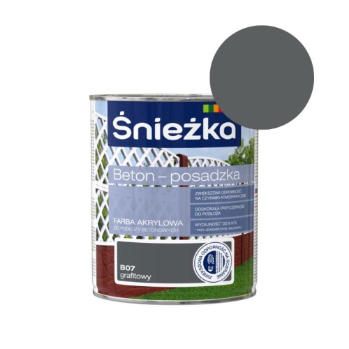 ŚNIEŻKA Farba akrylowa Beton Posadzka grafitowa 0,8L
