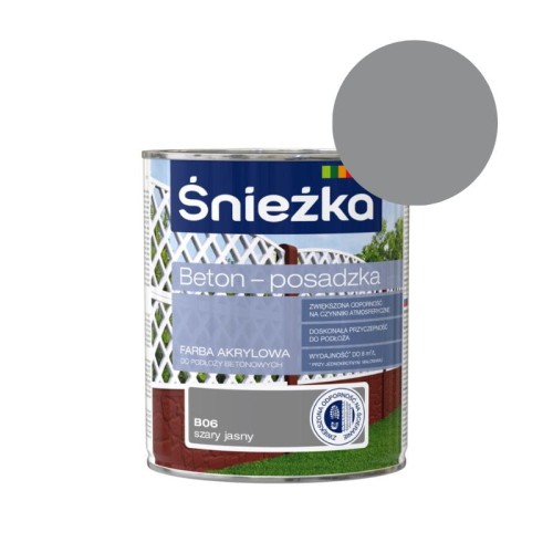 ŚNIEŻKA Farba akrylowa Beton Posadzka szara jasna 0,8L