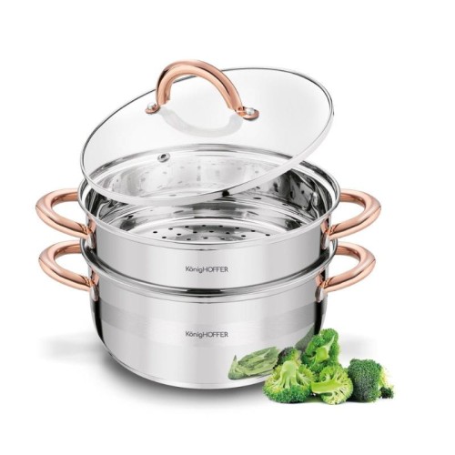 KonigHOFFER Garnek do gotowania na parze Faro Copper 2,9L 3 elementy