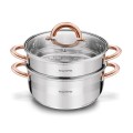 KonigHOFFER Garnek do gotowania na parze Faro Copper 2,9L 3 elementy