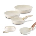 STARKE PRO Zestaw 3 patelni z odpinaną rączką Compacti Cream 20 cm 24 cm 26 cm