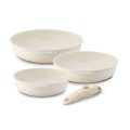 STARKE PRO Zestaw 3 patelni z odpinaną rączką Compacti Cream 20 cm 24 cm 26 cm
