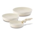 STARKE PRO Zestaw 3 patelni z odpinaną rączką Compacti Cream 20 cm 24 cm 26 cm