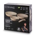 STARKE PRO Zestaw 3 patelni z odpinaną rączką Compacti Cream 20 cm 24 cm 26 cm