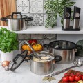 STARKE PRO Zestaw garnków nierdzewnych z pokrywkami Rigor 8 elementów