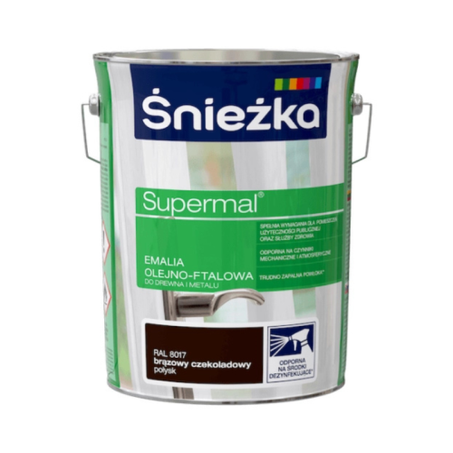 Śnieżka Supermal Emalia Olejno-Ftalowa 5 L Brąz Czekoladowy RAL 8017