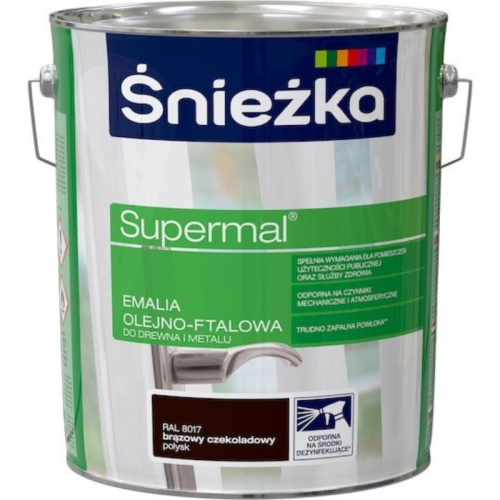 Śnieżka Supermal Emalia Olejno-Ftalowa 10L Brąz Czekoladowy RAL 8017