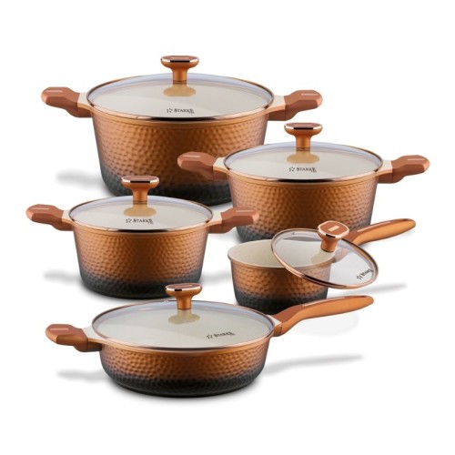 STARKE PRO Zestaw garnków Texture Copper 10 elementów