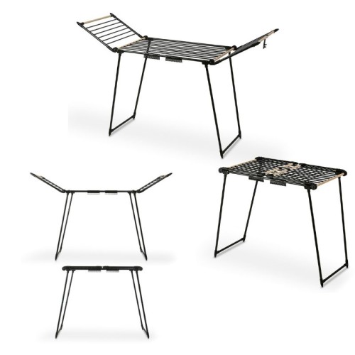 KonigHOFFER Suszarka balkonowa Spring Black Wooden 174 x 61 x 108 cm