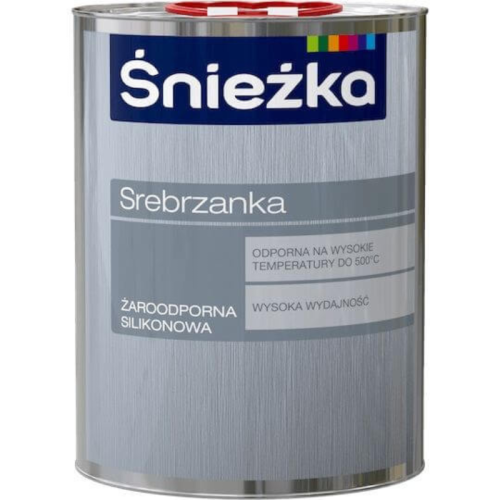 ŚNIEŻKA Farba silikonowa żaroodporna Srebrzanka 5l srebrny połysk