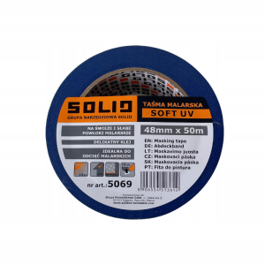 SOLID taśma malarska 48mm x 50m SOFT UV niebieska
