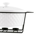 KonigHOFFER Naczynie porcelanowe na podgrzewaczu Diamond 3,5 l okrągłe białe