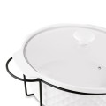 KonigHOFFER Naczynie porcelanowe na podgrzewaczu Diamond 3,5 l okrągłe białe