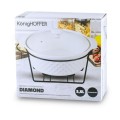 KonigHOFFER Naczynie porcelanowe na podgrzewaczu Diamond 3,5 l okrągłe białe