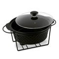 KonigHOFFER Naczynie porcelanowe na podgrzewaczu Diamond 2,3 l okrągłe czarne