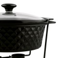 KonigHOFFER Naczynie porcelanowe na podgrzewaczu Diamond 2,3 l okrągłe czarne