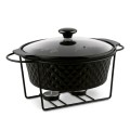 KonigHOFFER Naczynie porcelanowe na podgrzewaczu Diamond 2,3 l okrągłe czarne