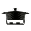 KonigHOFFER Naczynie porcelanowe na podgrzewaczu Diamond 2,3 l okrągłe czarne