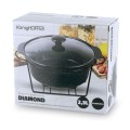 KonigHOFFER Naczynie porcelanowe na podgrzewaczu Diamond 2,3 l okrągłe czarne