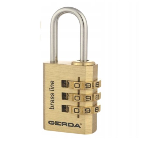 GERDA Kłódka szyfrowa BRASS LINE S20 mosiężna