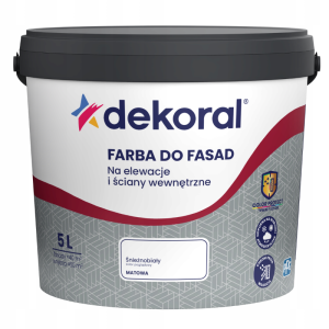 Dekoral Farba akrylowa do fasad biała 5L